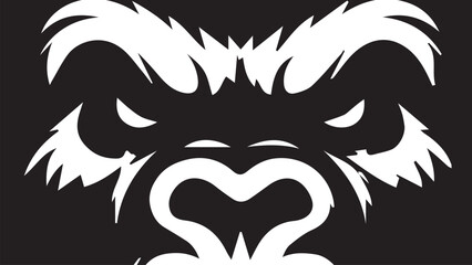 black and white gorilla face background