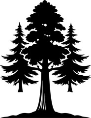 Obraz premium Redwood Tree silhouette black icon