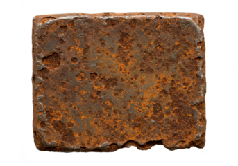Rusty metal texture isolated on transparent background