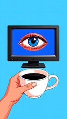 Start your day with vision and insight, a cup of coffee and eye-opening ideas on screen, for creative inspiration and innovative thinking in the digital age