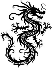 Tribal Flame Dragon Tattoo" vector graphics