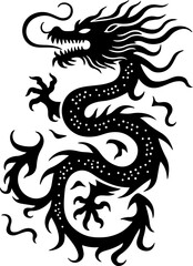 Fototapeta premium Tribal Flame Dragon Tattoo