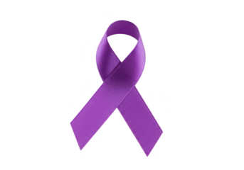 A purple awareness ribbon isolated on transparent background