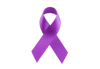 Purple awareness ribbon isolated on transparent background