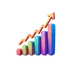 3D Icon Business Growth Candlestick Chart 