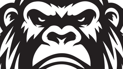 Fototapeta premium black and white gorilla face background
