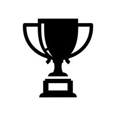 Trophy Cup Award Silhouette Icon for Success, Victory, and Achievement