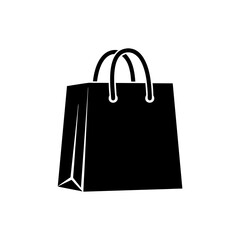 Shopping Bag Silhouette Icon for Retail, E-commerce, and Consumerism