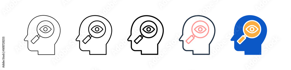 Poster observation different style icons set vector illustration.