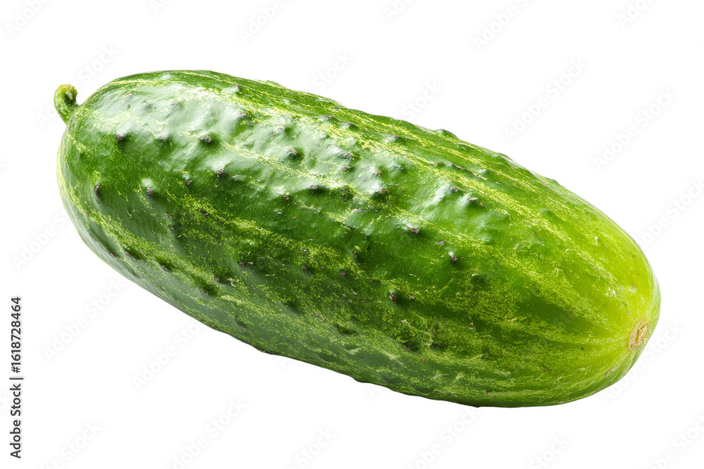 Poster a green cucumber with a pointed tip