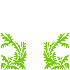 Vibrant Green Floral Frame,  Modern Art Deco Style,  Dark Background, Elegant Design Element.