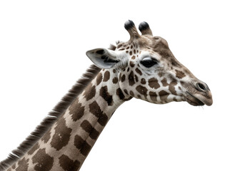 Naklejka premium Closeup portrait of a giraffes head, isolated on transparent background