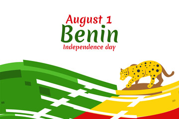 August 1, Independence day of Benin vector illustration. Suitable for greeting card, poster and banner.