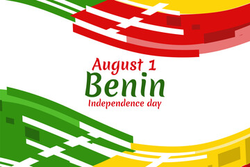 August 1, Independence day of Benin vector illustration. Suitable for greeting card, poster and banner.