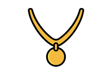 Vector illustration of a gold necklace with pendant