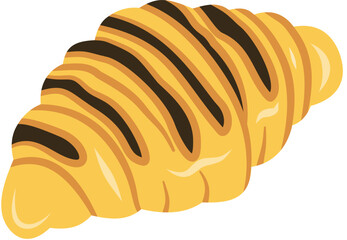 Vector illustration of assorted croissants with various toppings, perfect for bakery design, food icons, menu graphics, and pastry decorations.