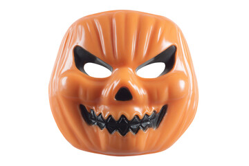 A Halloween mask with a pumpkin face and a skull