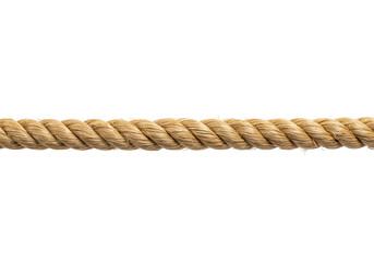 A thick natural fiber rope isolated on transparent background