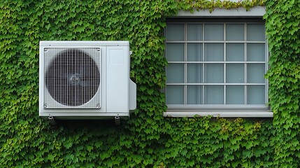 Exterior wall unit with ivy and window.