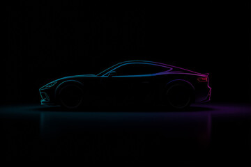 Sleek sports coupe outline sports car silhouette