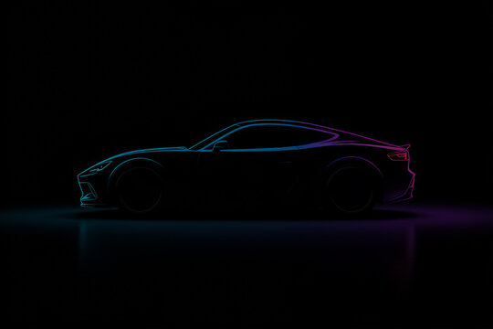 Sleek sports coupe outline sports car silhouette