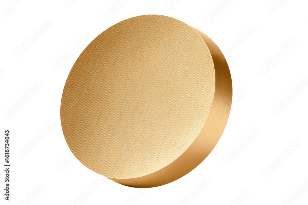 Poster a gold colored object with a pattern on it