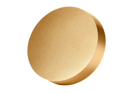 A gold colored object with a pattern on it