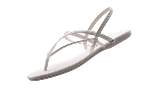 A white flip flop with a strap