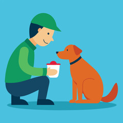 Obraz premium man and dog