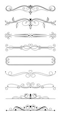 Elegant decorative flourishes and dividers with floral accents ornate scroll
