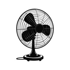 Vintage oscillating electric fan with metal grille and blades