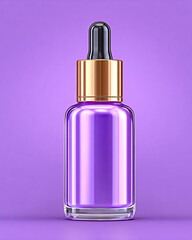 A luxury bottle with a care product in lilac-pink color.