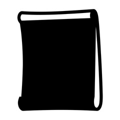 Black and white scroll graphic isolated on white background, parchment illustration