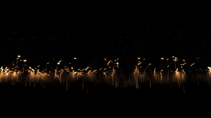 Golden Sparks Against Black Background