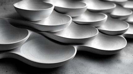 Abstract design of layered bowls.