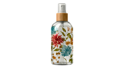 Floral spray bottle, isolated on transparent background