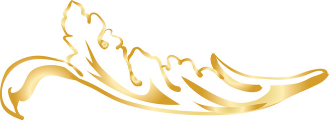 vector illustration of an abstract golden floral design