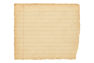 Vintage Notebook Paper Design Scrapbooking Textured Stationery Aged Element Creative Asset. Transparent background