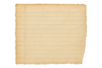 Vintage Notebook Paper Design Scrapbooking Textured Stationery Aged Element Creative Asset. Transparent background