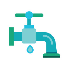 Faucet vector illustration icon, isolated on white.