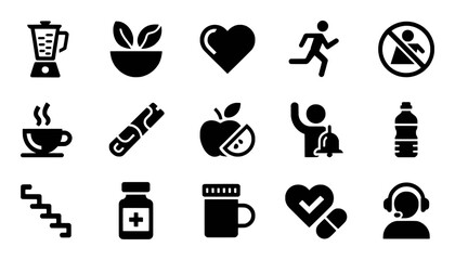 Health and Wellness Icons Collection blender bowl