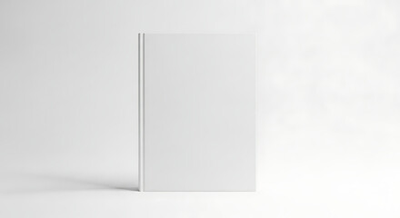 Blank White Book Mockup Template on White Background, Hardcover Book Standing Upright
