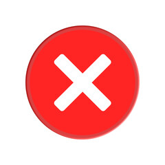 Fototapeta premium 3D Red Cancel Icon – Cross Mark Button Symbol PNG