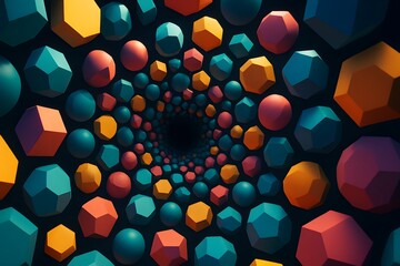 Infinite 3D Geometric Tunnel with Morphing Shapes and Optical Illusion Effect – Hypnotic Tech Loop