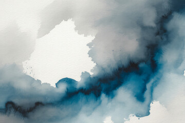 Obraz premium Abstract Blue and Gray Watercolor Wash image