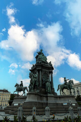 Vertical photo of the The Maria Theresa Memorial in Vienna-Austria.