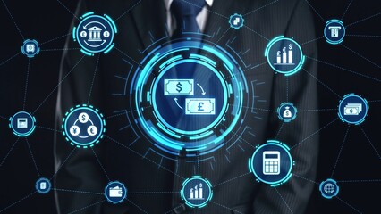 Currency exchange and fintech innovation in global money transfer, digital currency conversion,...