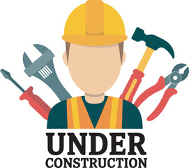 Under construction worker tools handyman repair building construction site