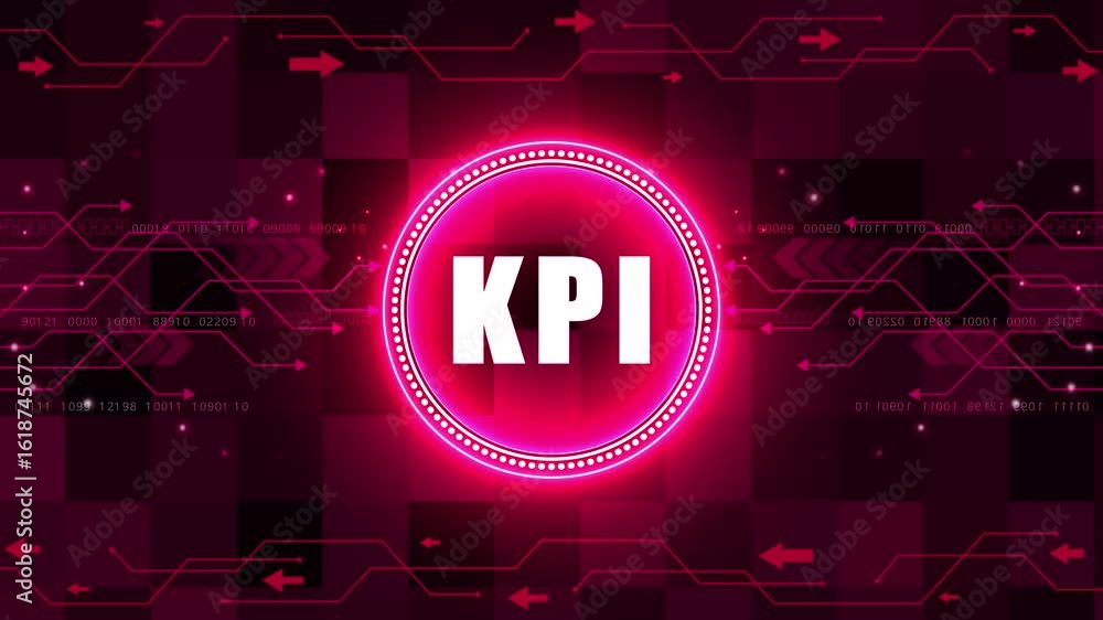 Aufkleber kpi key performance indicator increase optimization business and industrial process. connections in 