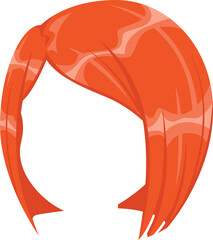 a silky orange colored bob hairstyle of a woman